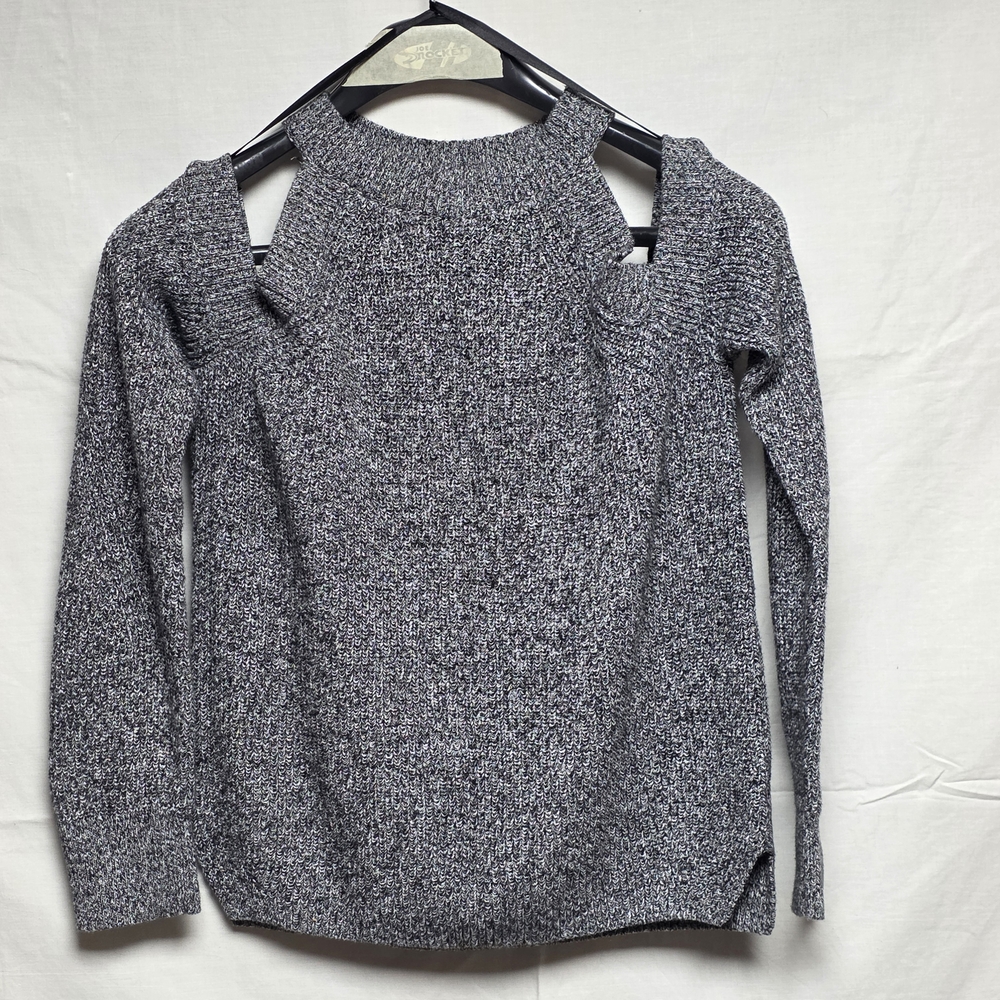 rag & bone Gray Marled Off-the-Shoulder Knit Sweater